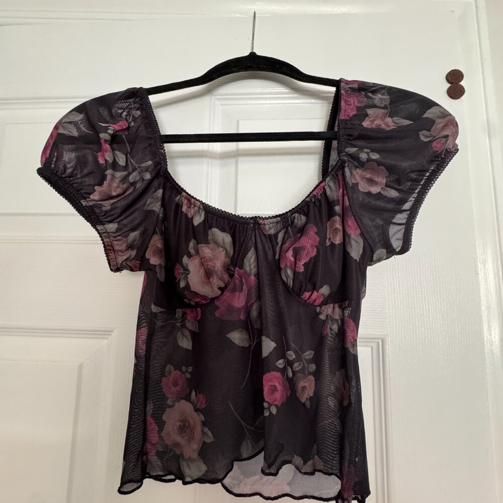 Floral Motel Rocks Crop Top